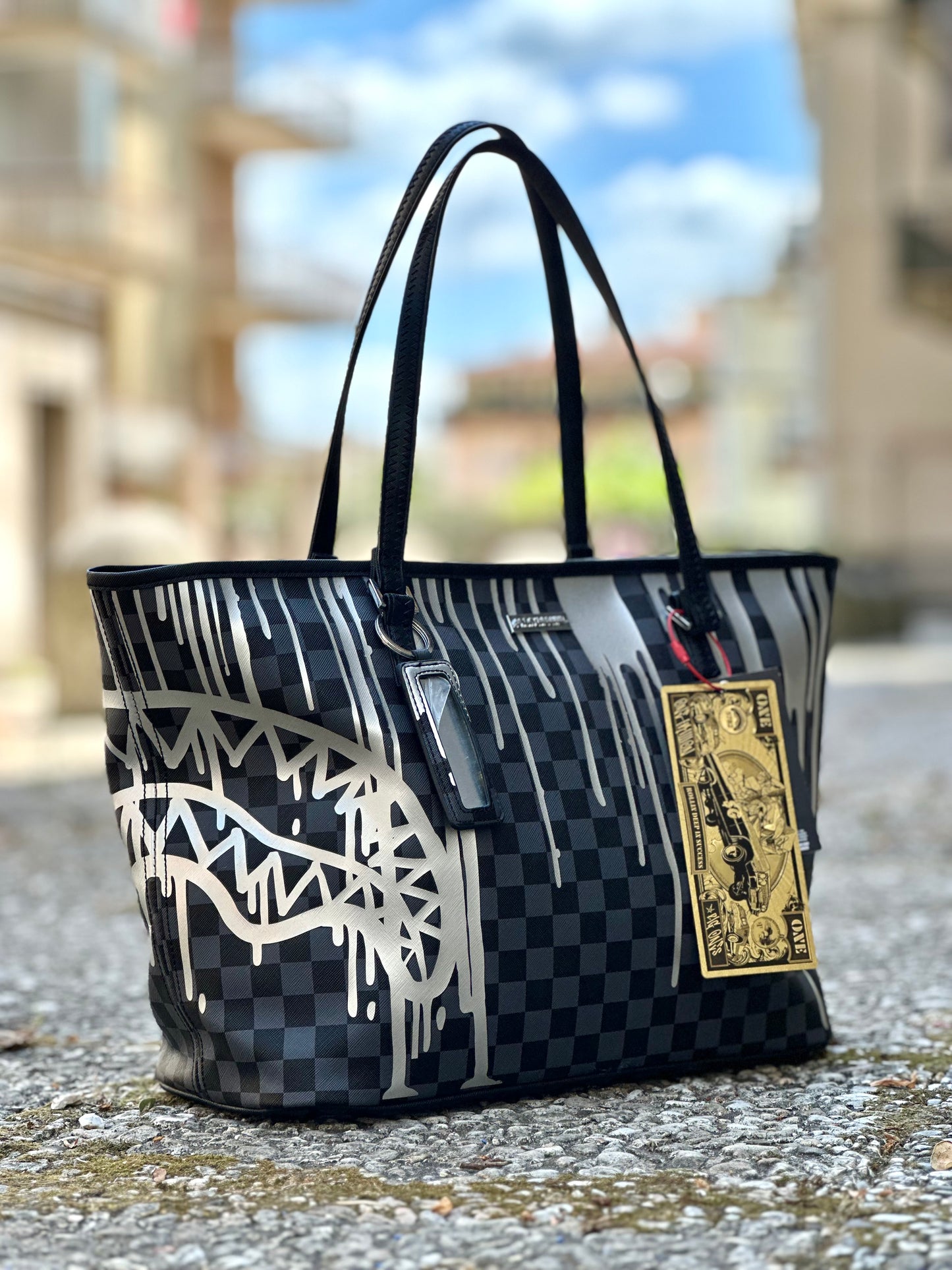 Borsa Sprayground PLATINUM DRIPS TOTE