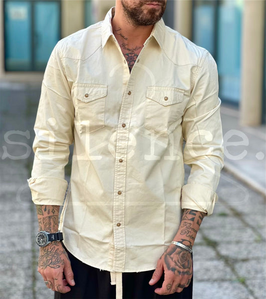 Camicia jeans beige NJB